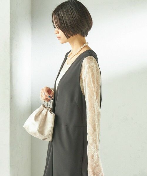 SHIPS / シップス Tシャツ | little black:〈手洗い可能〉2WAY レース ロング スリーブ TEE | 詳細6