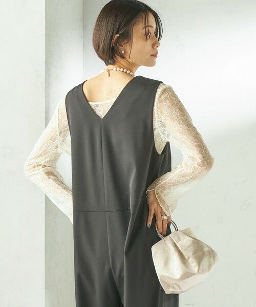 SHIPS / シップス Tシャツ | little black:〈手洗い可能〉2WAY レース ロング スリーブ TEE | 詳細7