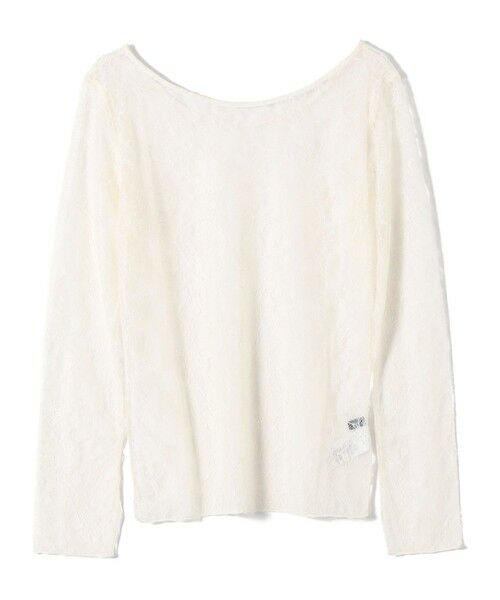 SHIPS / シップス Tシャツ | little black:〈手洗い可能〉2WAY レース ロング スリーブ TEE（オフホワイト）