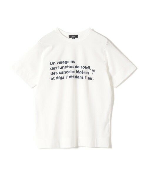SHIPS / シップス Tシャツ | SHIPS Primary Navy Label:PALM TREE ラバー プリント TEE（オフホワイト）