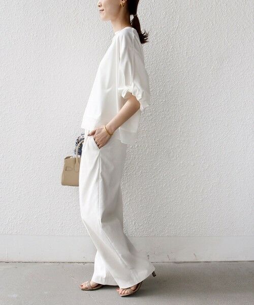 SHIPS / シップス カットソー | 〈洗濯機可能〉袖 ツイスト デザイン シアー ドッキング TEE | 詳細2