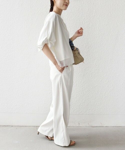 SHIPS / シップス カットソー | 〈洗濯機可能〉袖 ツイスト デザイン シアー ドッキング TEE | 詳細4