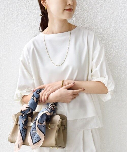 SHIPS / シップス カットソー | 〈洗濯機可能〉袖 ツイスト デザイン シアー ドッキング TEE | 詳細5