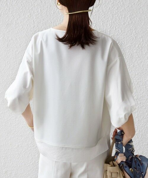 SHIPS / シップス カットソー | 〈洗濯機可能〉袖 ツイスト デザイン シアー ドッキング TEE | 詳細7