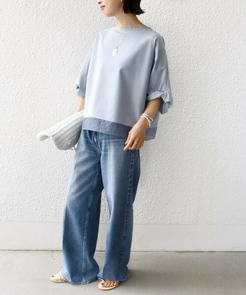 SHIPS / シップス カットソー | 〈洗濯機可能〉袖 ツイスト デザイン シアー ドッキング TEE | 詳細14