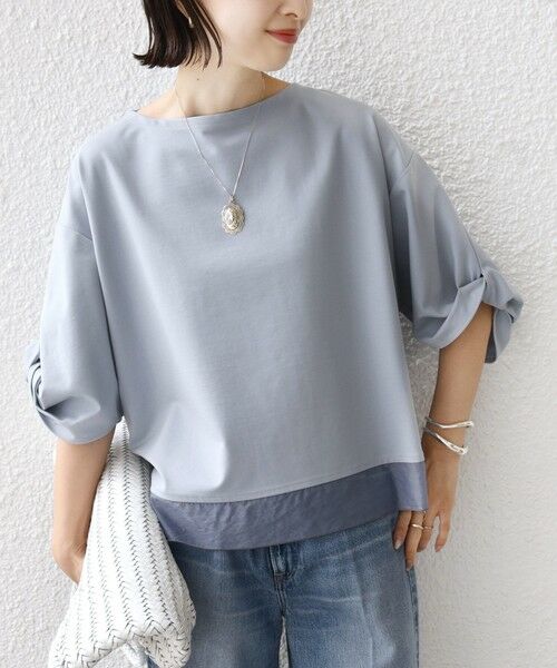 SHIPS / シップス カットソー | 〈洗濯機可能〉袖 ツイスト デザイン シアー ドッキング TEE | 詳細17