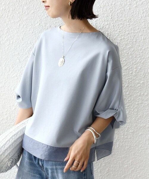 SHIPS / シップス カットソー | 〈洗濯機可能〉袖 ツイスト デザイン シアー ドッキング TEE | 詳細18