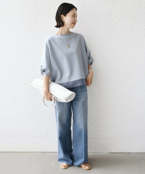 SHIPS / シップス カットソー | 《一部追加予約》〈洗濯機可能〉袖 ツイスト デザイン シアー ドッキング TEE | 詳細25