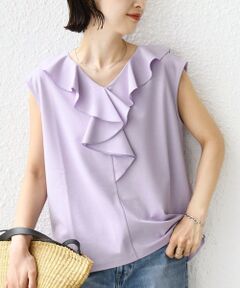 SHIPS / シップス カットソー（半袖以外） | 《予約》【WEB限定】〈接触冷感/吸水速乾/洗濯機可能〉ハイゲージ ポンチ フリル カットソー