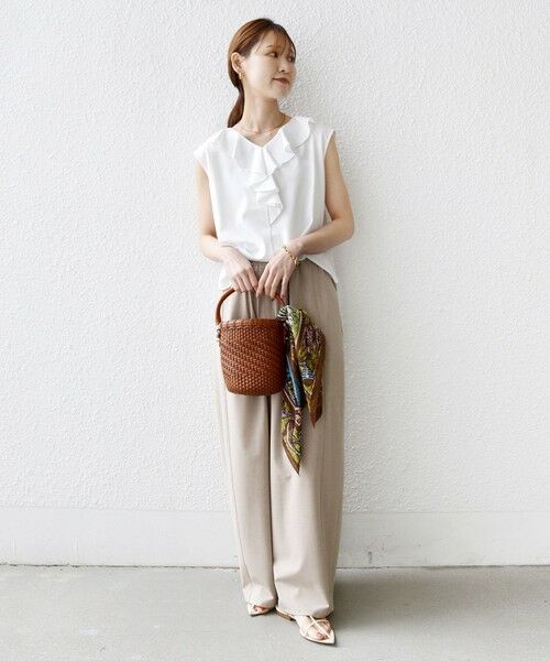 SHIPS / シップス カットソー（半袖以外） | 《予約》【WEB限定】〈接触冷感/吸水速乾/洗濯機可能〉ハイゲージ ポンチ フリル カットソー | 詳細1