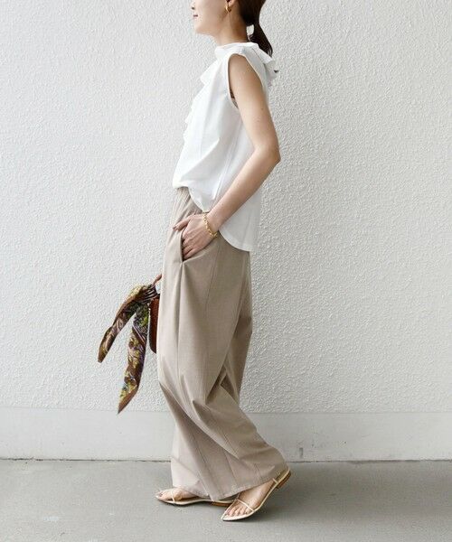 SHIPS / シップス カットソー（半袖以外） | 《予約》【WEB限定】〈接触冷感/吸水速乾/洗濯機可能〉ハイゲージ ポンチ フリル カットソー | 詳細2