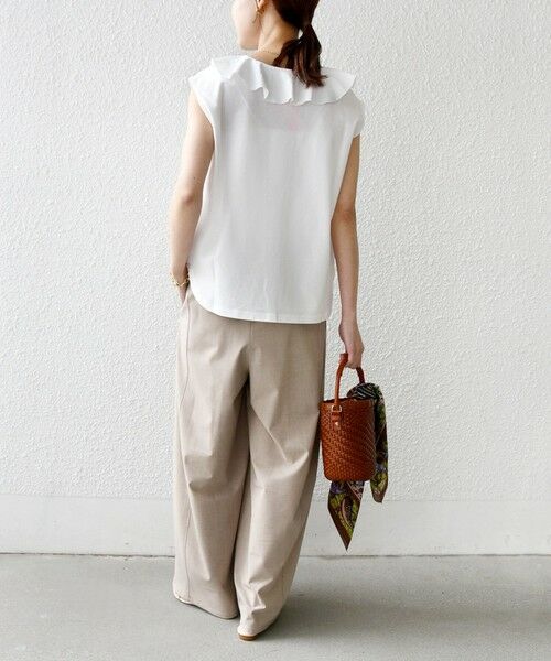 SHIPS / シップス カットソー（半袖以外） | 《予約》【WEB限定】〈接触冷感/吸水速乾/洗濯機可能〉ハイゲージ ポンチ フリル カットソー | 詳細3