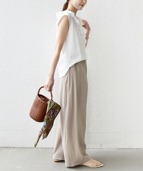 SHIPS / シップス カットソー（半袖以外） | 《予約》【WEB限定】〈接触冷感/吸水速乾/洗濯機可能〉ハイゲージ ポンチ フリル カットソー | 詳細4