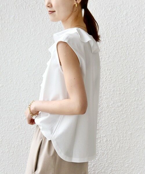 SHIPS / シップス カットソー（半袖以外） | 《予約》【WEB限定】〈接触冷感/吸水速乾/洗濯機可能〉ハイゲージ ポンチ フリル カットソー | 詳細6