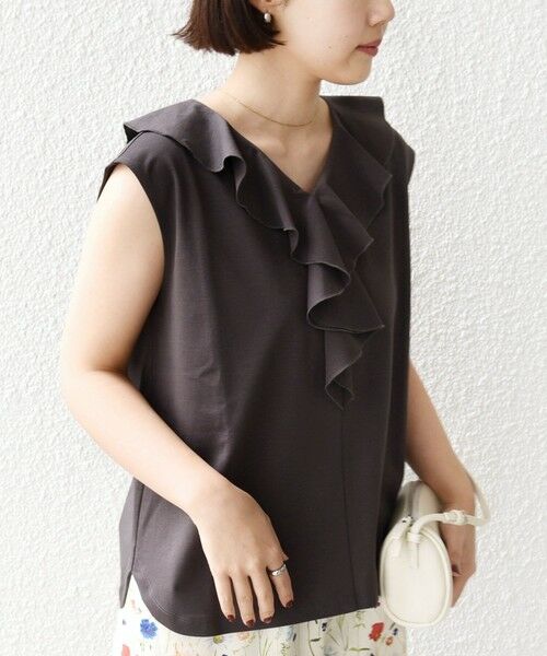 SHIPS / シップス カットソー（半袖以外） | 《予約》【WEB限定】〈接触冷感/吸水速乾/洗濯機可能〉ハイゲージ ポンチ フリル カットソー | 詳細18