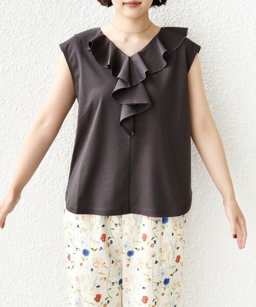 SHIPS / シップス カットソー（半袖以外） | 《予約》【WEB限定】〈接触冷感/吸水速乾/洗濯機可能〉ハイゲージ ポンチ フリル カットソー | 詳細21