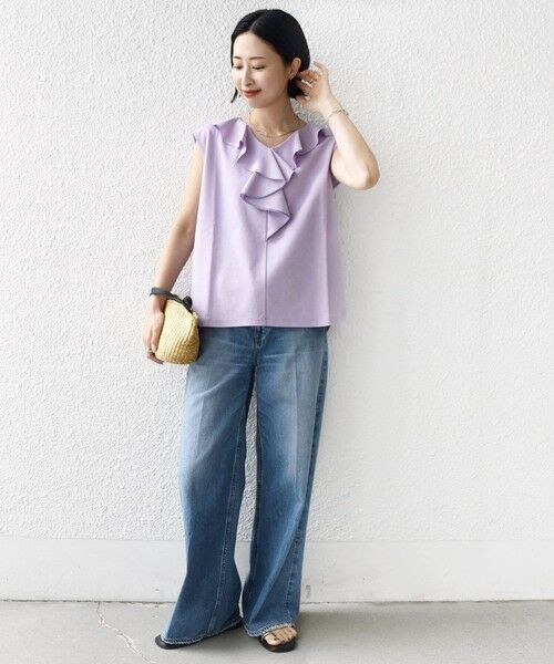 SHIPS / シップス カットソー（半袖以外） | 《予約》【WEB限定】〈接触冷感/吸水速乾/洗濯機可能〉ハイゲージ ポンチ フリル カットソー | 詳細27