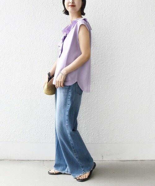 SHIPS / シップス カットソー（半袖以外） | 《予約》【WEB限定】〈接触冷感/吸水速乾/洗濯機可能〉ハイゲージ ポンチ フリル カットソー | 詳細28