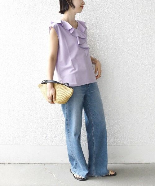 SHIPS / シップス カットソー（半袖以外） | 《予約》【WEB限定】〈接触冷感/吸水速乾/洗濯機可能〉ハイゲージ ポンチ フリル カットソー | 詳細30