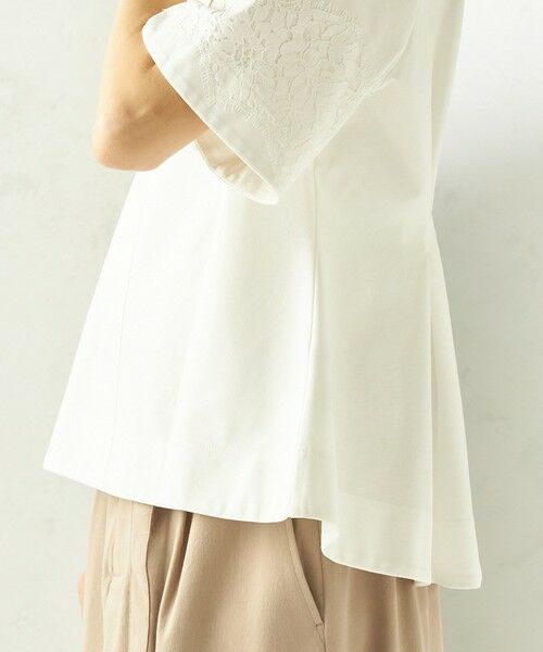 SHIPS / シップス カットソー | 《予約》〈手洗い可能〉シルケット ポンチ レース コンビ プルオーバー | 詳細18