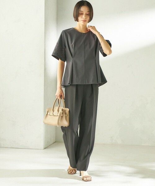 SHIPS / シップス カットソー | 《予約》〈手洗い可能〉シルケット ポンチ レース コンビ プルオーバー | 詳細21