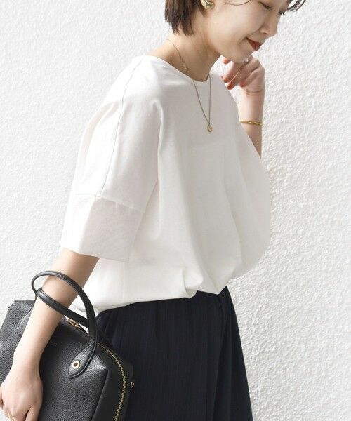 SHIPS / シップス カットソー | 〈接触冷感 / 手洗い可能〉裾 バルーン シアー ドッキング プルオーバー | 詳細8