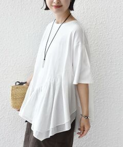 SHIPS / シップス Tシャツ | 《予約》【WEB限定】〈手洗い可能〉ランダム ギャザー ドッキング TEE