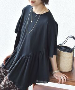 SHIPS / シップス Tシャツ | 《予約》【WEB限定】〈手洗い可能〉ランダム ギャザー ドッキング TEE