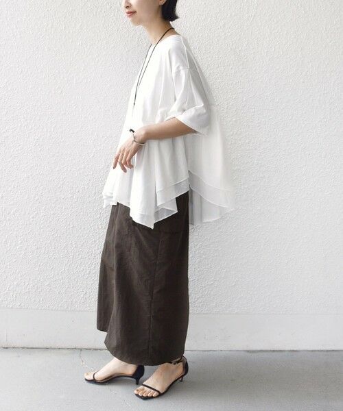 SHIPS / シップス Tシャツ | 《予約》【WEB限定】〈手洗い可能〉ランダム ギャザー ドッキング TEE | 詳細2