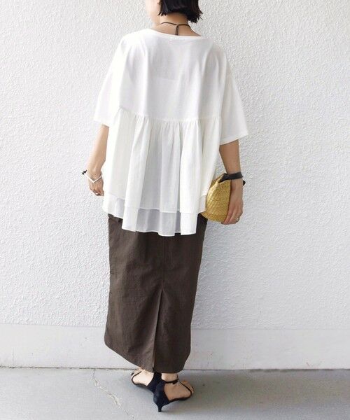 SHIPS / シップス Tシャツ | 《予約》【WEB限定】〈手洗い可能〉ランダム ギャザー ドッキング TEE | 詳細3