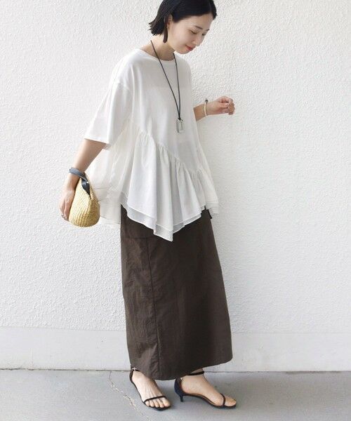 SHIPS / シップス Tシャツ | 《予約》【WEB限定】〈手洗い可能〉ランダム ギャザー ドッキング TEE | 詳細4