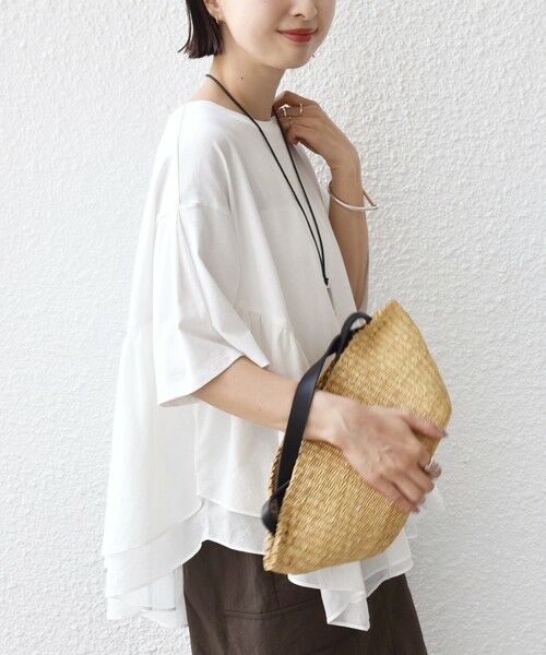 SHIPS / シップス Tシャツ | 《予約》【WEB限定】〈手洗い可能〉ランダム ギャザー ドッキング TEE | 詳細7