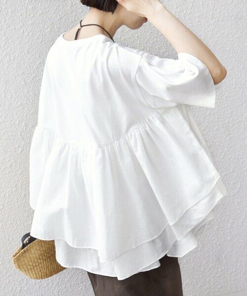 SHIPS / シップス Tシャツ | 《予約》【WEB限定】〈手洗い可能〉ランダム ギャザー ドッキング TEE | 詳細9