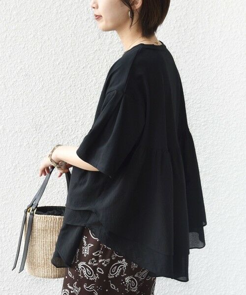 SHIPS / シップス Tシャツ | 《予約》【WEB限定】〈手洗い可能〉ランダム ギャザー ドッキング TEE | 詳細19