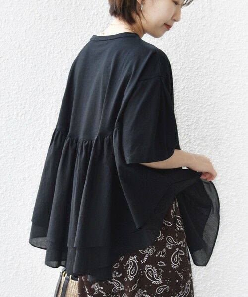 SHIPS / シップス Tシャツ | 《予約》【WEB限定】〈手洗い可能〉ランダム ギャザー ドッキング TEE | 詳細20