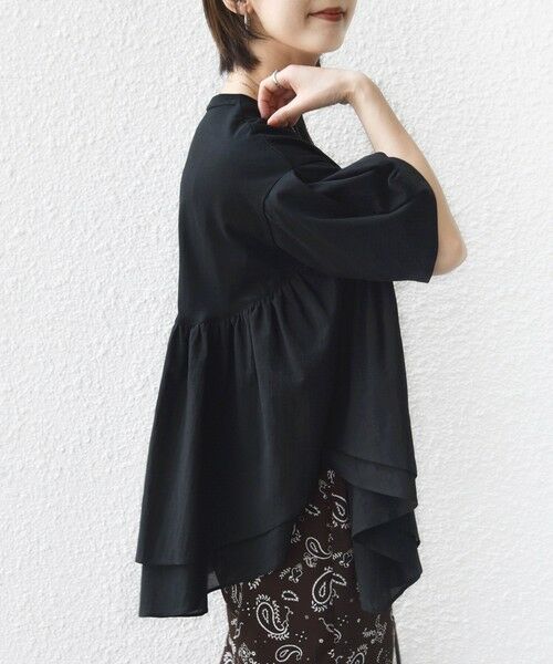 SHIPS / シップス Tシャツ | 《予約》【WEB限定】〈手洗い可能〉ランダム ギャザー ドッキング TEE | 詳細21