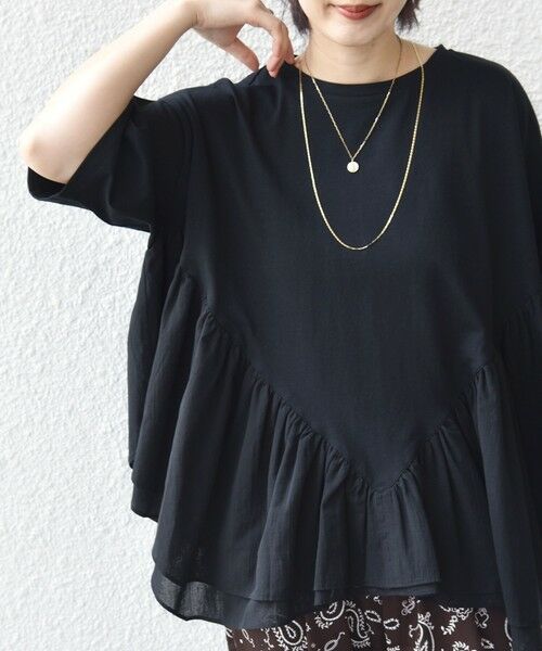 SHIPS / シップス Tシャツ | 《予約》【WEB限定】〈手洗い可能〉ランダム ギャザー ドッキング TEE | 詳細22