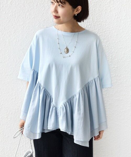 SHIPS / シップス Tシャツ | 《予約》【WEB限定】〈手洗い可能〉ランダム ギャザー ドッキング TEE | 詳細29