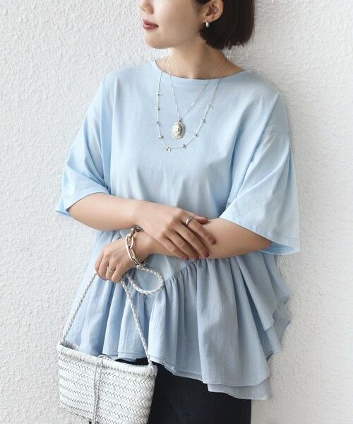 SHIPS / シップス Tシャツ | 《予約》【WEB限定】〈手洗い可能〉ランダム ギャザー ドッキング TEE | 詳細30