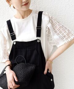 SHIPS / シップス Tシャツ | 《予約》【WEB限定】〈手洗い可能〉レース コンビ ショート スリーブ カットソー