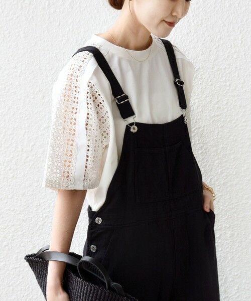 SHIPS / シップス Tシャツ | 《予約》【WEB限定】〈手洗い可能〉レース コンビ ショート スリーブ カットソー | 詳細8