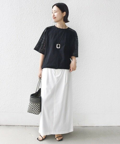 SHIPS / シップス Tシャツ | 《予約》【WEB限定】〈手洗い可能〉レース コンビ ショート スリーブ カットソー | 詳細13