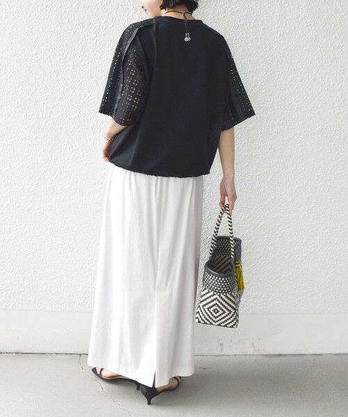 SHIPS / シップス Tシャツ | 《予約》【WEB限定】〈手洗い可能〉レース コンビ ショート スリーブ カットソー | 詳細15