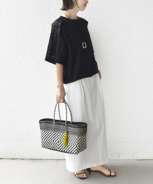 SHIPS / シップス Tシャツ | 《予約》【WEB限定】〈手洗い可能〉レース コンビ ショート スリーブ カットソー | 詳細16