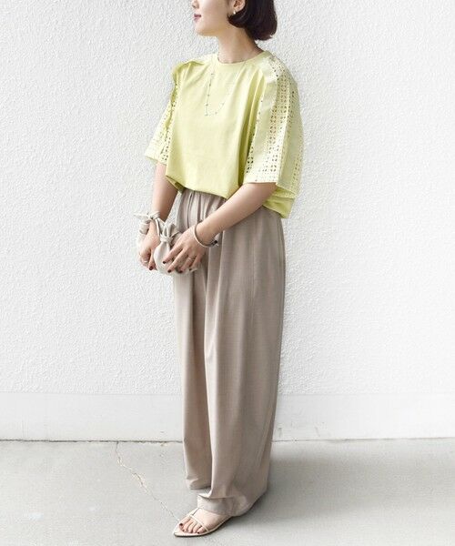 SHIPS / シップス Tシャツ | 《予約》【WEB限定】〈手洗い可能〉レース コンビ ショート スリーブ カットソー | 詳細25