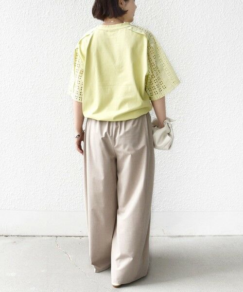 SHIPS / シップス Tシャツ | 《予約》【WEB限定】〈手洗い可能〉レース コンビ ショート スリーブ カットソー | 詳細26