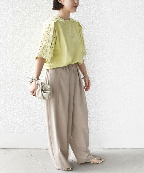 SHIPS / シップス Tシャツ | 《予約》【WEB限定】〈手洗い可能〉レース コンビ ショート スリーブ カットソー | 詳細27