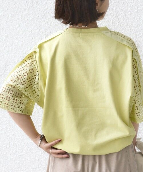 SHIPS / シップス Tシャツ | 《予約》【WEB限定】〈手洗い可能〉レース コンビ ショート スリーブ カットソー | 詳細30