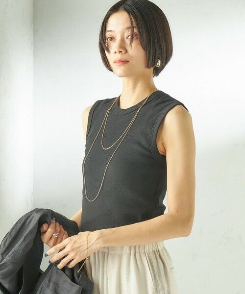 SHIPS / シップス タンクトップ | 〈洗濯機可能〉コットン ベア テレコ リブ タンクトップ | 詳細18