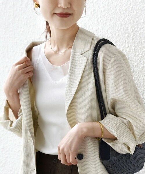 SHIPS / シップス タンクトップ | 〈手洗い可能〉布帛 ドッキング ベア テレコ タンクトップ | 詳細2